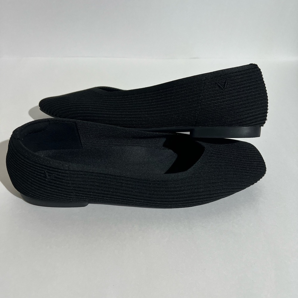 Vivaia Black Women's Square Toe Flat Shoes - Picture 8 of 11